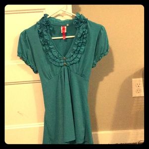 Teal Candies short-sleeved blouse, size M.